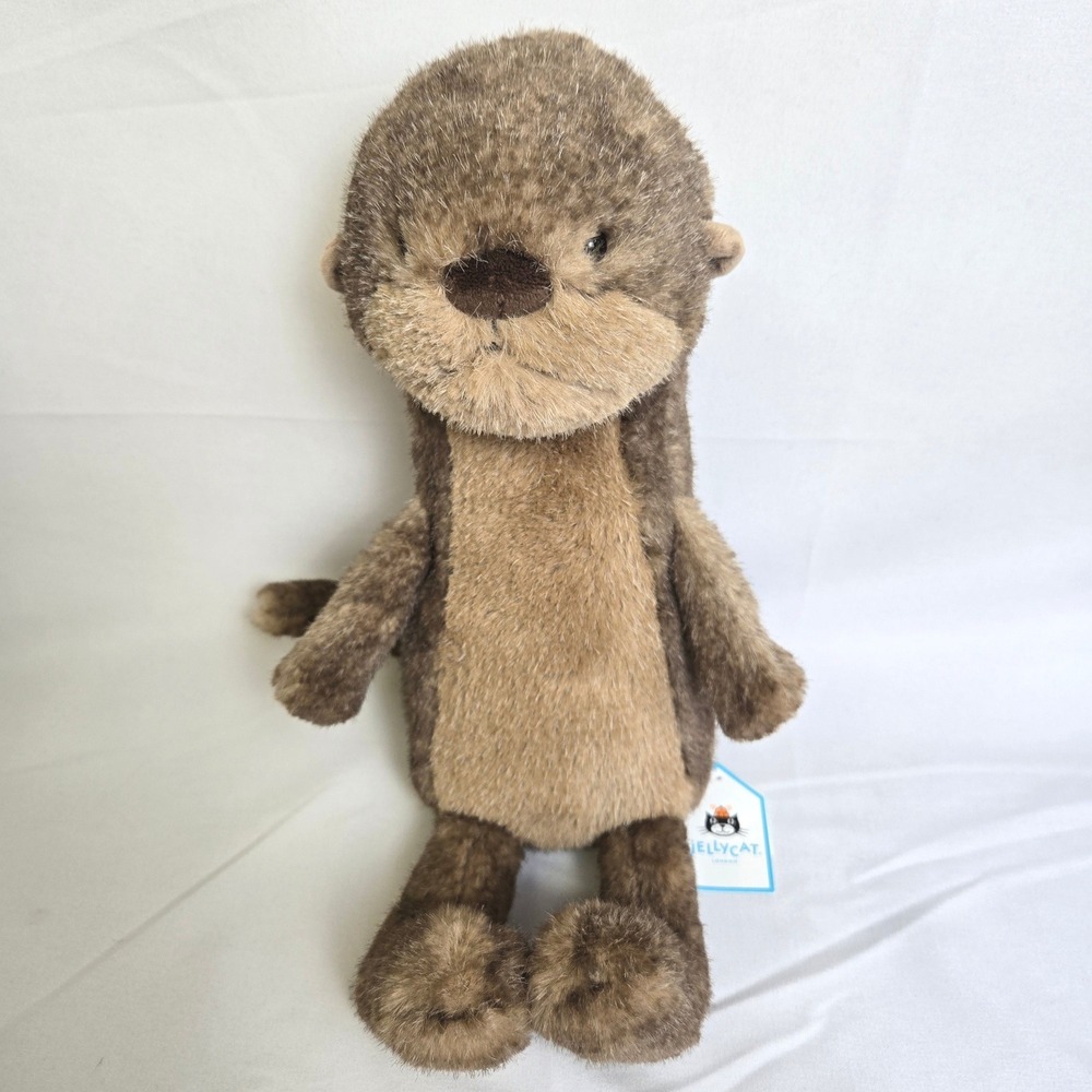 Jellycat London Brooke Otter Plush Stuffed Animal BRK3OT 10" Brown New